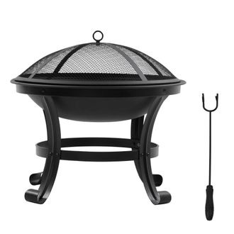 OUTSUNNY Brasero exterior 55x55x50 cm negro