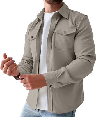 Generic Mens Casual Long Sleeve Shirts Button Down Fit Top Autumn and Winter New European and American Mens Wear Youth Casual Mens Shirts Polished Menss White