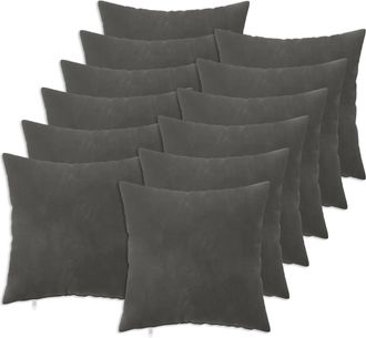vidaXL Coj&iacute;n Con Almohada Heerlen 12 Uds. Gris Oscuro Terciopelo Vidaxl