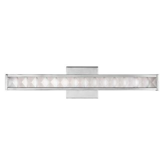 Loops Wall Light Integrated LED Vanity Light Faceted Crystals Polished Chrome 20W
