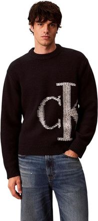 Calvin Klein Maglione Girocollo Monogram - - Knitwear - Uomo - Nero - S