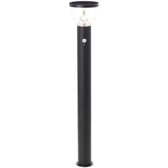 Brilliant Poste Exterior Brilliant Tulip - Led Y Solar - Detector De Movimiento - Acero Inoxidable Y Pl&aacute;stico - 4 W - Negro