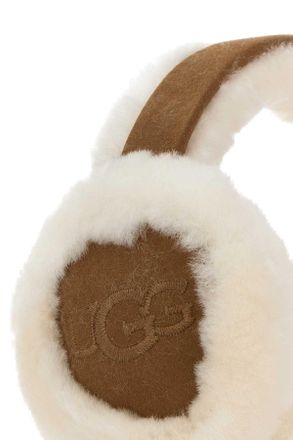 UGG W Camel Suede with Sheepskin Earmuffs - Beige