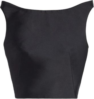 Jil Sander Mikado Zijdeblend Top - Dames - Tops zonder mouwen - Zwart - L - Wol - Tops
