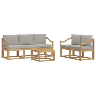 vidaXL Conjunto De Sof&aacute;s De Exterior 6 Pcs Blanco Y Gris Claro Vidaxl