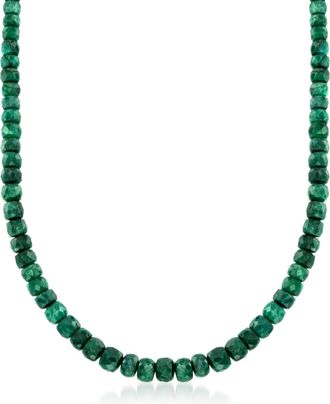 Ross-Simons 90.00- Emerald Bead Necklace With Sterling Silver