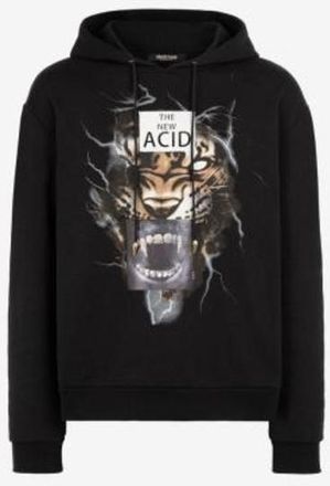 Roberto Cavalli Tiger Graphic Cotton Hoodie, Size X-Small
