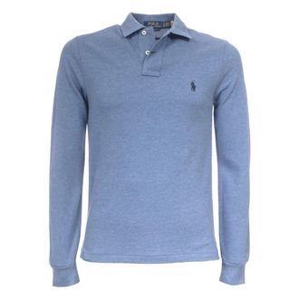 Ralph Lauren Polo Shirts, male, Blue, Size: 2XL Long Sleeve Polo Shirt