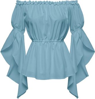 Generic Oktoberfest Outfit Women Elegant Tops Long Sleeve Boho Blouse Top Plus Size Shirt Gothic Ruffle Skirt Shirt Cosplay Costume Top Dirndl Blouse Fancy Dr