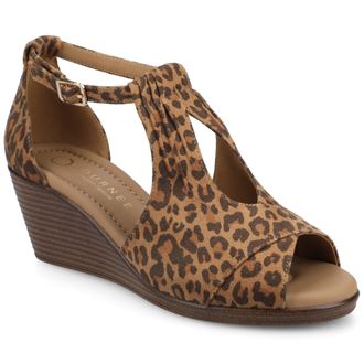 Journee Collection Women & apos;s Kedzie Medium and Wide Width Wedge Sandals