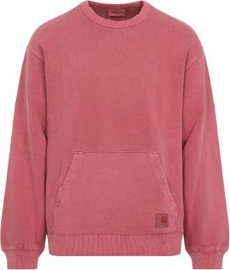 Carhartt Work in Progress Red Crewneck Logo Sweatshirt