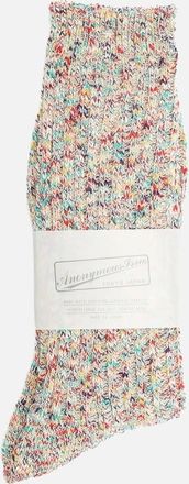 Anonymous Ism Mens Anonymous Ism Homespun Art Crew Cotton Mens Multicoloured Calf High Socks