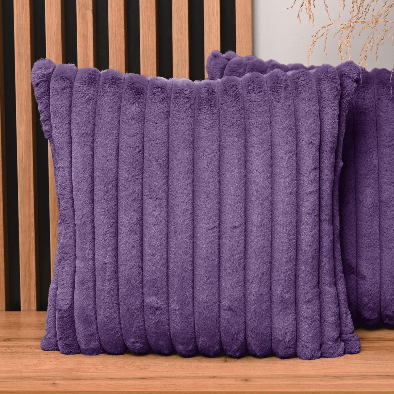 CaliTime Kissenbezug 40 X 40 Cm – Chenille Mit Süßen Blättern, Beidseitig, Ecru & Braun, Mit Reißverschluss
