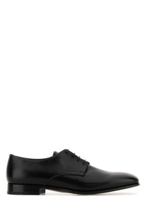 Prada Black Ovine Leather Lace Up Shoes
