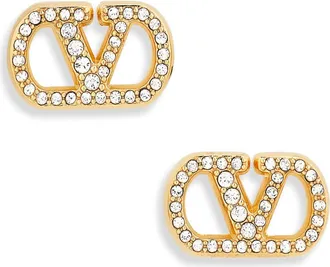 Valentino Garavani Vlogo Signature Swarovski Crystal Stud Earrings in Gold at Nordstrom