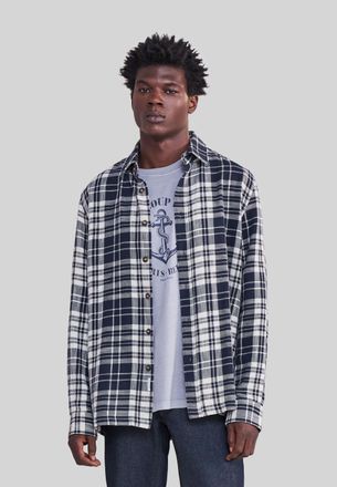 Ikks Mens Checked Chest Pocket Shirt - Blue - Size X-Large