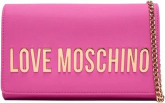Love Moschino Cross Body Bags, female, Pink, Size: ONE SIZE Chain-strap Crossbody Bag