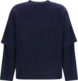 Darkpark Womens Troy Double-Sleeve Cashmere Sweater Blue