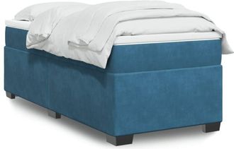 vidaXL Cama Box Spring Con Colch&oacute;n Terciopelo Azul Oscuro 80x200 Cm Vidaxl