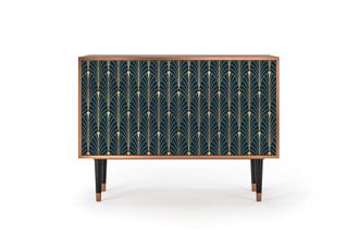 StoryZ Aparador azul y amarillo 2 cajones y 2 puertas L 115 cm