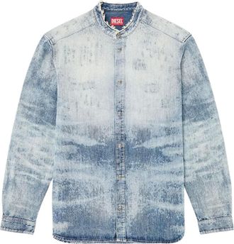 Diesel Camicia denim con collo alla coreana - Blu