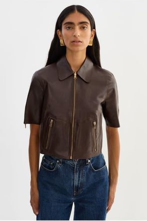 LaMarque SEVANA | Reversible Leather Jacket in Dark Brown at Nordstrom, Size Xx-Small