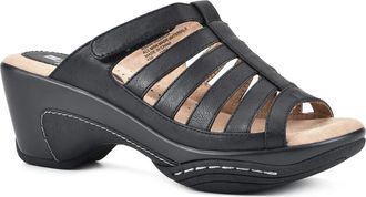 White Mountain WHITE MOUNTAIN Valencia Wedge Sandal in Black/Burn/Smooth at Nordstrom Rack, Size 6.5