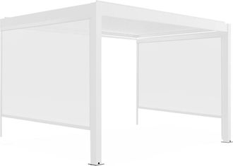 Oviala P&eacute;rgola bioclim&aacute;tica adosada con iluminaci&oacute;n motorizada 3x4m y 2 toldo