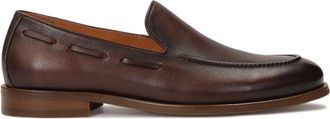 Kazar Bruine loafers met een teenband - Heren - Loafers - Bruin - 41 EU - Leer - Schoenen