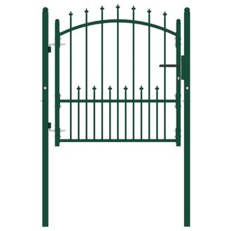 Berkfield Home Fence Gate with Spikes Steel 100x100 cm Green