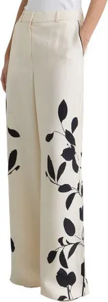 Reiss Delilah Wide Leg Pants in Ivory/Black at Nordstrom, Size 10 Us