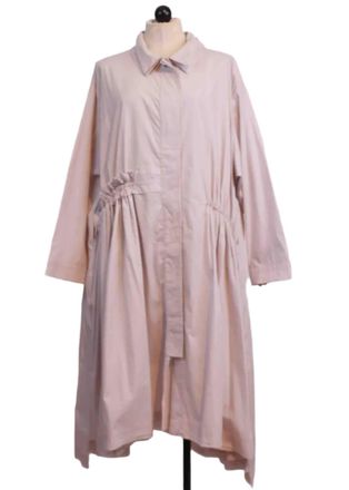 Moyuru Womens Uneven Gathered Side Cotton Shirt Dress In Light Gray