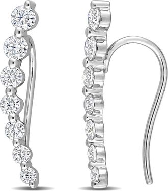 Delmar Lab-Created Moissanite Ear Crawlers in Silver/White at Nordstrom Rack
