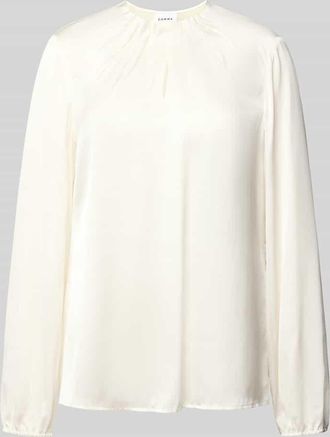Comma Regular Fit Bluse aus Viskose mit gelegten Falten in Weiss, Größe 34