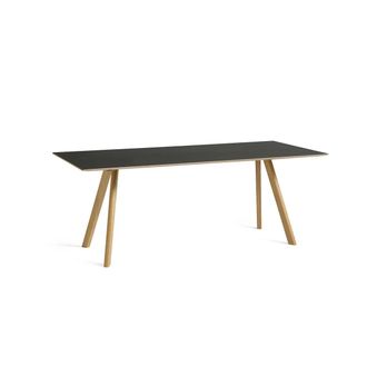 HAY Copenhague CPH30 2.0 Esstisch 200 x 90 cm, Eiche lackiert / Linoleum schwarz