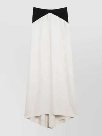 Valentino strapless maxi dress draped detail bicolor
