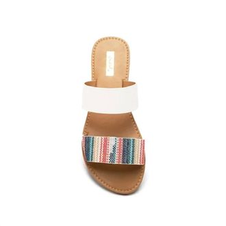 Qupid Womens Athena Sandals In Pink/blue Fabric