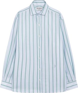 J.W.Anderson Gestreepte Dress Shirt - Heren - Zakelijke Overhemden - Blauw - M - Katoen - Overhemden