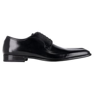 Dolce & Gabbana Pre-owned Mens & Lace-Up Almond-Toe Derby Shoes in Black Patent Leather - Size UK 8