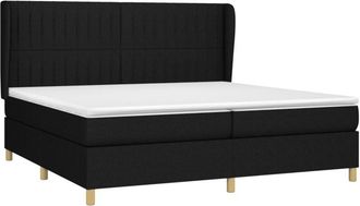 vidaXL Vidaxl - Cama Box Spring Con Colch&oacute;n Tela Negro 200x200 Cm