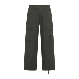 C.P. Company Straight Trousers, male, Black, Size: XL Green Trousers for Men Aw25