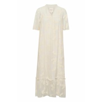 Part Two Maxi Dresses, female, Beige, Size: L Elegant Maxi Dress with V-Neck Detail