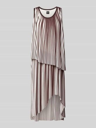 HUGO BOSS A-Linien Kleid mit Allover-Muster Modell ETARBI in Schoko, Gr&ouml;&szlig;e XL