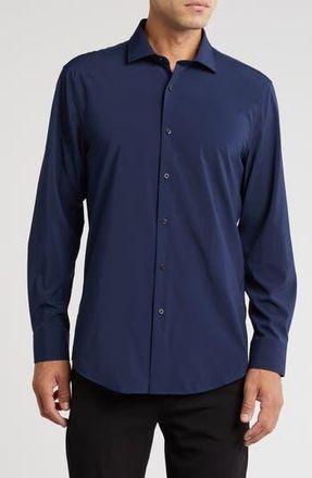 Perry Ellis Performance Tech Solid Shirt in True Navy at Nordstrom Rack, Size 16 - 34/35