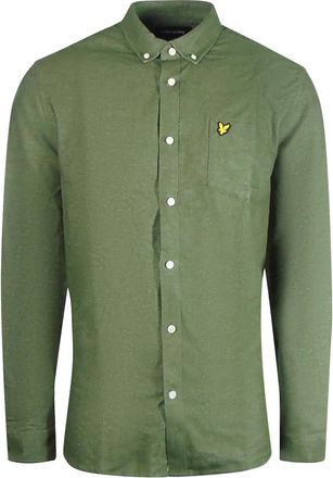 Lyle & Scott mosgroen chambray overhemd met lange mouwen