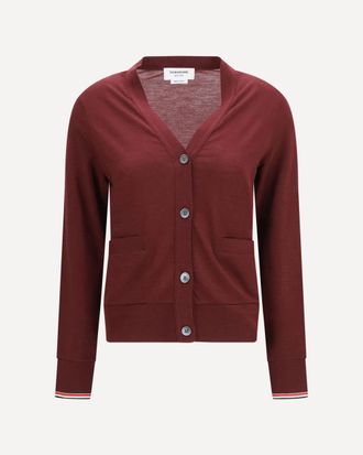 Thom Browne Cardigan in lana merino con scollo a V Woman 38