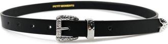 Petit Moments Ennis Faux Leather Belt in Black/Silver at Nordstrom, Size X-Large