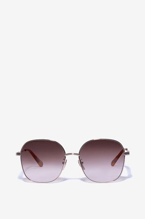 Chlo&eacute; Quadratische Metall-Sonnenbrille Benjamine