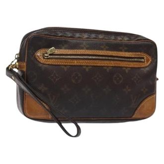 Louis Vuitton Pre-owned Tela clutches - - Pre-owned - Donna - Marrone - ONE SIZE