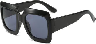 Generic Large Frame Outdoor Men Sunglasses Commuter Women Vacation Shopping Sun Glasses(Black)